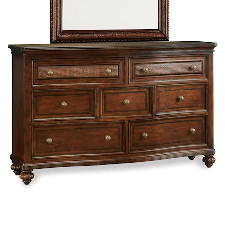 Dresser with Padded Raffia